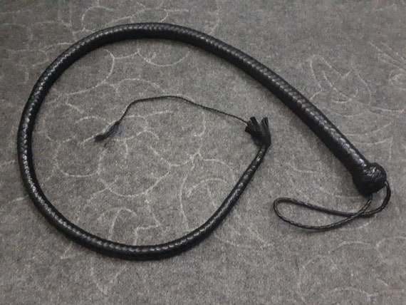 4 Feet Long 12 Plait Genuine Leather Signal Snake Whip Flogger Snake Bullwhip 