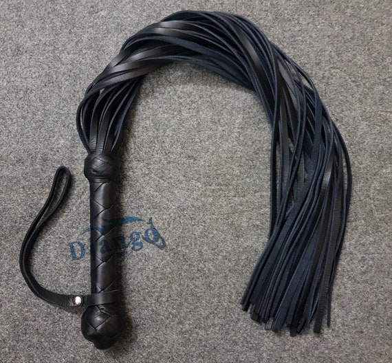 Vachette Cuir Noir Flogger 36/" long fait main unique fouet avec poignée en acier