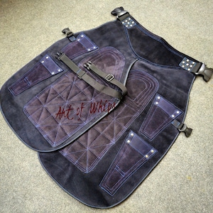 Premium 27'' Genuine Leather Farrier Apron | Deluxe Hoof Trimming Chaps with Tool Loops | Professional Workwear Gift