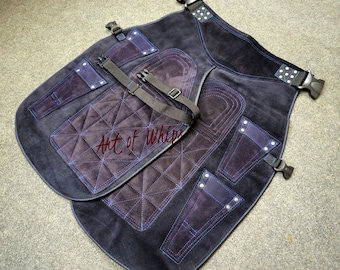 Premium 27'' Genuine Leather Farrier Apron | Deluxe Hoof Trimming Chaps with Tool Loops | Professional Workwear Gift