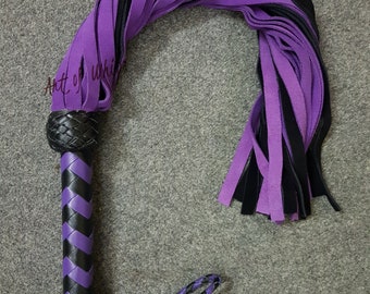 Cowhide Leather Handle Red, Purple, Black with 36 Suede Leather Tails Flogger Whip Sex Flogger BDSM Gift Slave Whipping BDSM Flogging