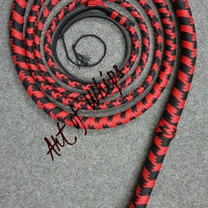 Genuine Cow Leather Bullwhip 4 Feet Long Handmade Black Stock Whips In - Foto 5
