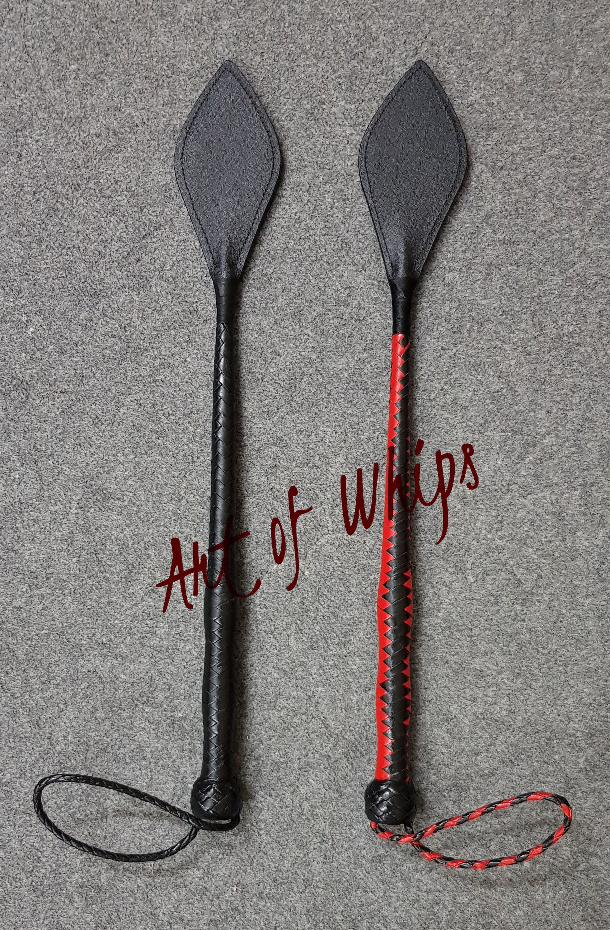 DERINODEM Horse Leather Crop 18" Horse Red Faux Whip 20