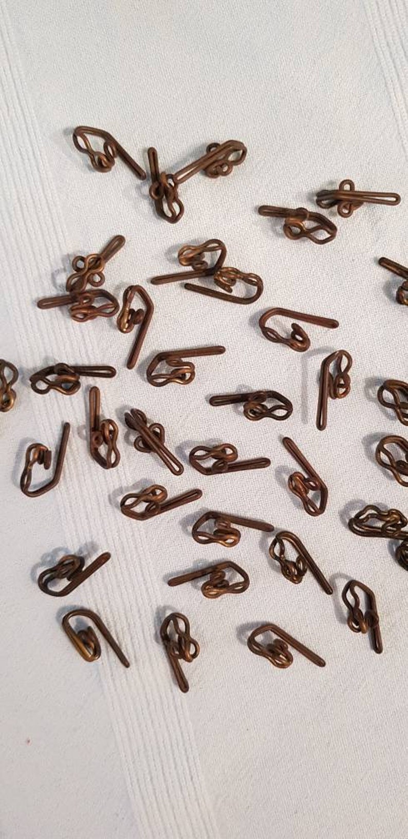 Antique Brass Curtain Hooks 39 In Total Etsy