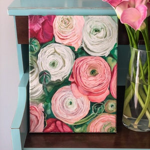 RANUNCULUS Original Oil Painting / Wall Decor / Home Decor / Floral Painting / Oil Painting Active