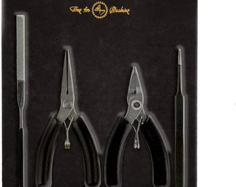Pro tolkit Mini Pliers Set with File and Tweezers-DIY Tool -Pliers Tool kit-4-piece Pliers Tool Set-Flat Nose Pliers-Needle Nose Pliers