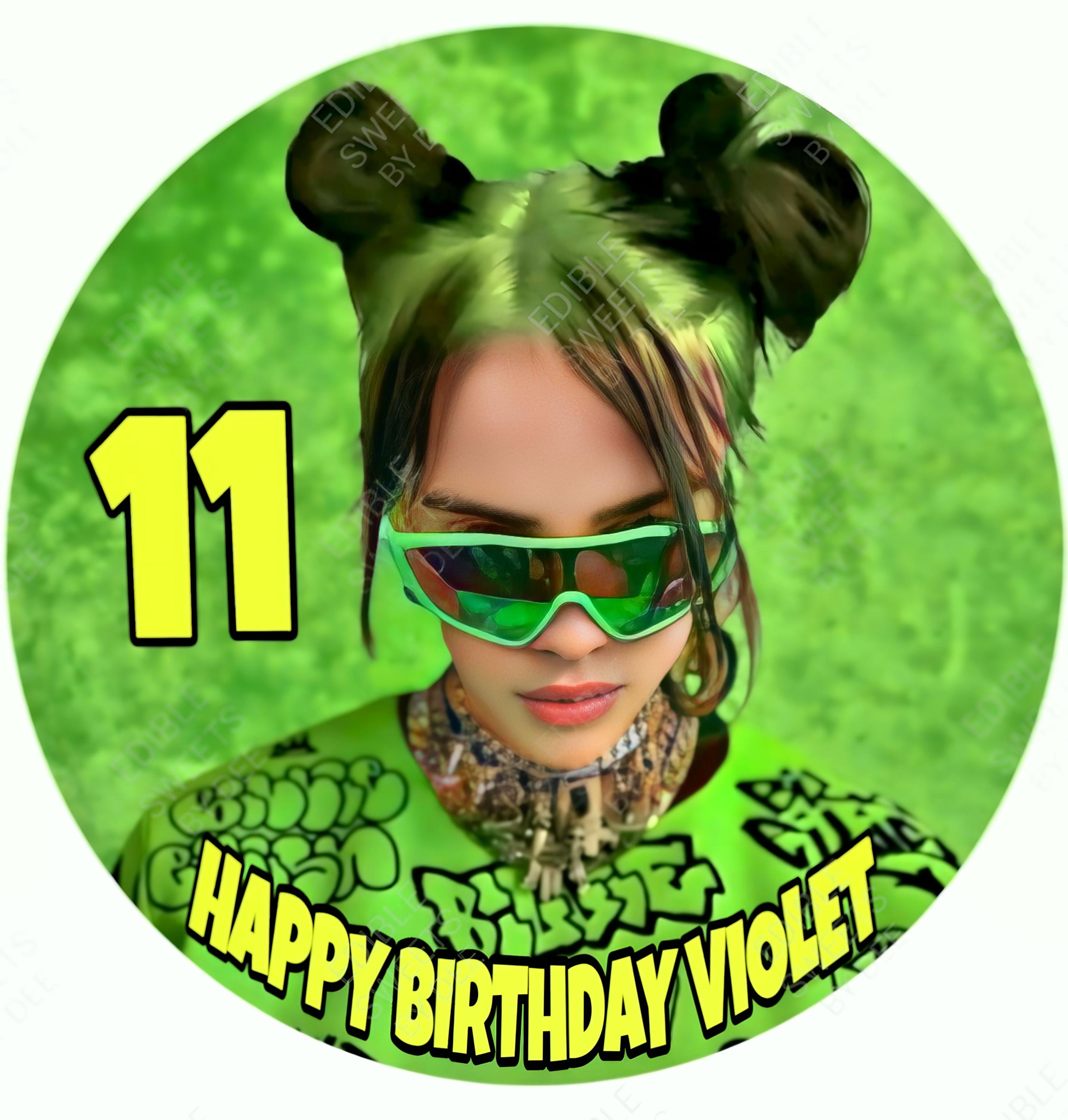 Artist Billie Birthday Edible Cupcake, Cake Image Toppers on
