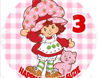 Imagen comestible de Strawberry Shortcake, adornos para cupcakes y pasteles.