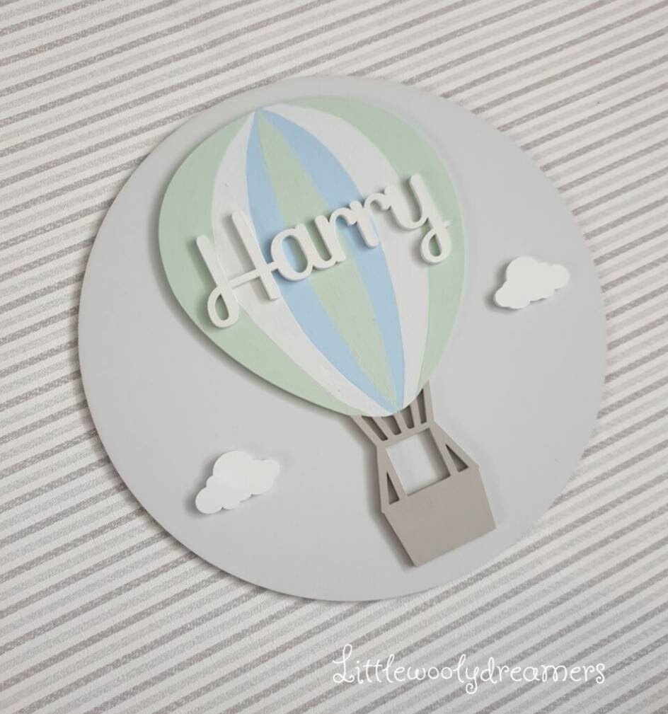 10 Hot Air Balloon name plaque Etsy
