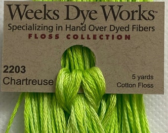 Chartreuse, Weeks Dye Works, #2203- bright green (Neon)