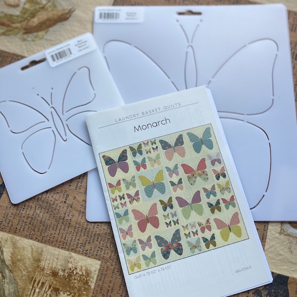 Monarch Patten and Stencils by Laundry Basket Quilts (Sold Separately)