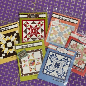 Barn Star Quilt patterns (each sold separately) by Coriander Quilts