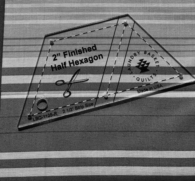 2 Inch Half Hexagon Template/ruler by Laundry Basket Quilts - Etsy