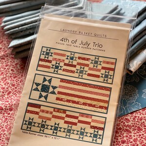 4th of July Trio, Table Runner Patterns by Laundry Basket Quilts