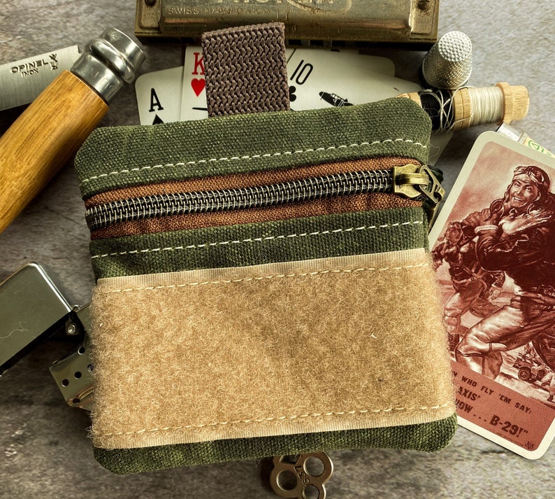 Waxed Canvas EDC 4x4 Pocket Organizer With Velcro for Ranger Etsy