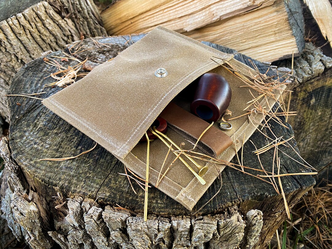 Waxed Canvas Pipe Pouch Tobacco Pouch Smoking Pipe Case Etsy