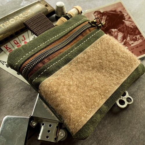 Waxed Canvas EDC 4x4 Pocket Organizer With Velcro for Ranger Etsy