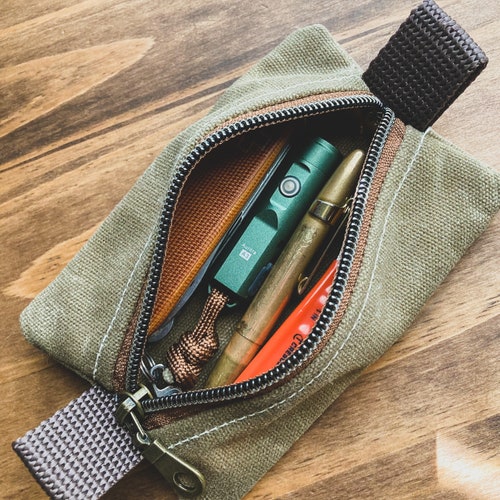 Waxed Canvas EDC Possibles Pocket Organizer Etsy