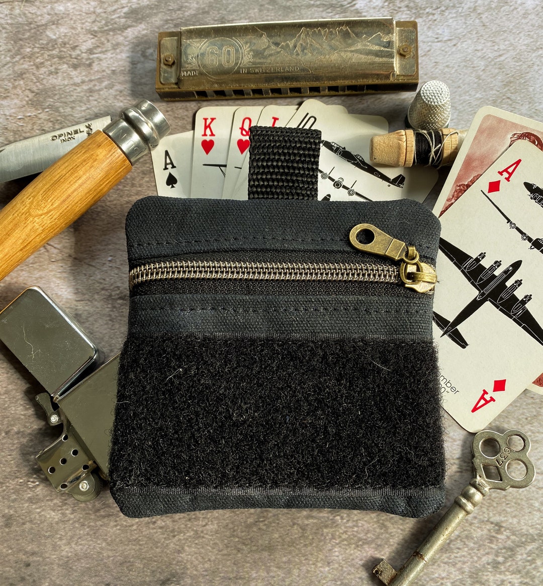 Waxed Canvas EDC 4x4 Pocket Organizer With Velcro for Ranger Eyes, EDC