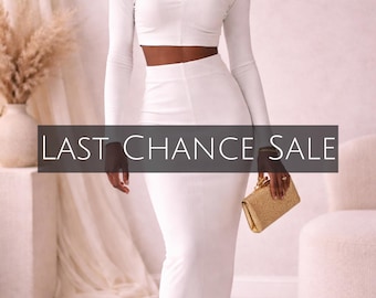 Cream Ribbed Soft Cotton Pencil Skirt & Long Sleeve Fitted Crop Top Set