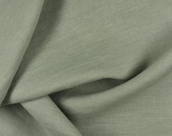 Eucalyptus Green Linen Door Curtain: Custom French Door Panel