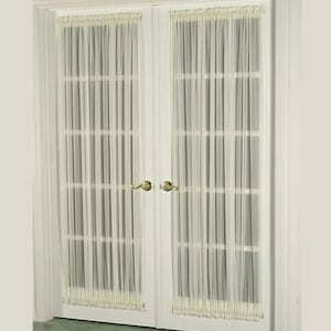 Sheer Door Curtains 54&quot; Width. Fits Window 13&quot; - 19&quot; Wide (Single Panel)