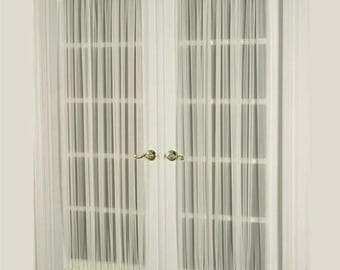 Sheer Door Curtains 54&quot; Width. Fits Window 13&quot; - 19&quot; Wide (Single Panel)