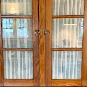 Linen-Look Sheer China Cabinet Curtain: Custom Kitchen Panel