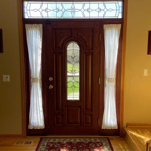 100% Linen Sidelight Curtain For Sidelight Windows 6&quot; to 13” Wide Custom-Made Sidelight Curtain (1 Sidelight Panel)