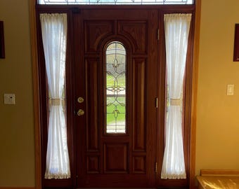 100% Linen Sidelight Curtain For Sidelight Windows 6" to 13” Wide Custom-Made Sidelight Curtain (1 Sidelight Panel)