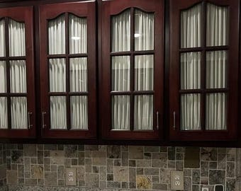 Custom Cotton Cabinet Curtain: Kitchen & Closet Panel