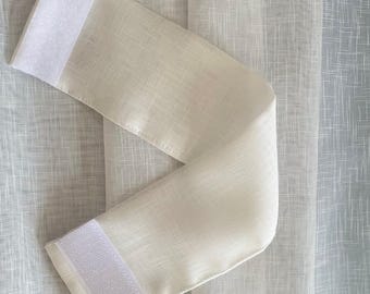 Sheer Linen-Look Tie-Back for Sidelight and Door Curtain (Single Tie-back)
