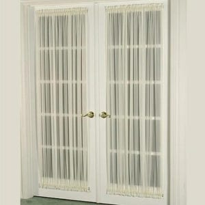 Sheer Door Curtain 86&quot; Width.  Fits Door Windows 24&quot; - 31&quot; Wide (Single Panel)