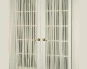 Sheer Door Curtain 86&quot; Width.  Fits Door Windows 24&quot; - 31&quot; Wide (Single Panel)