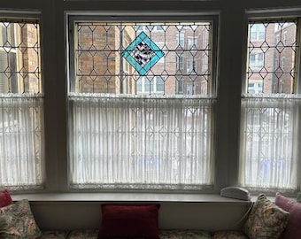 Sheer Linen-Look Cafe Curtain: Polyester, Handmade
