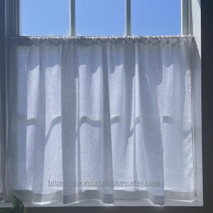 White Linen Cafe Curtain: Rod Pocket, Softened (Single Panel)