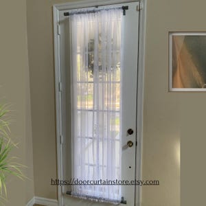 Sheer Door Curtain 76&quot; Width. Fits Door Window 20&quot; - 25&quot; Wide (Single Panel)