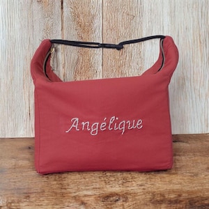 Handgemaakte lunchtas voor volwassenen – Geïsoleerde stoffen lunchtas – Geborduurd – Origineel cadeau voor op kantoor of tijdens het wandelen