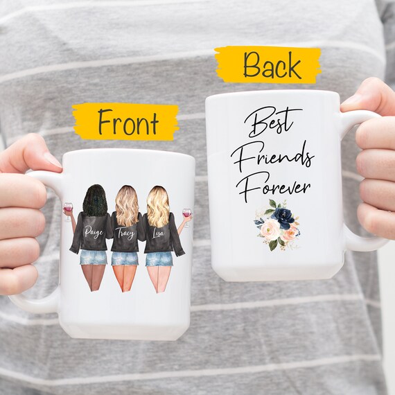 3 Best Friends Mug, Personalized Friend Mug, BFF Mug, Bestie Mug, Mug for  Friend, Friendship Mug, Soul Sisters Mug, Custom Coffee Mug Friend - Etsy