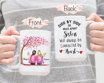 Personalized Best Friends Mug, Best Friends Gift, Custom BFF Mug, Distance Friendship, Besties Gift, BFF Mug, Soul Sisters Mug
