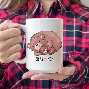 Mama Bear Mug, Mom Baby Mug, Personalized Bear Mug, Baby Shower Gift, Mothers Day Gift, Mama Bear, Gift For Mom, New Mom Gift