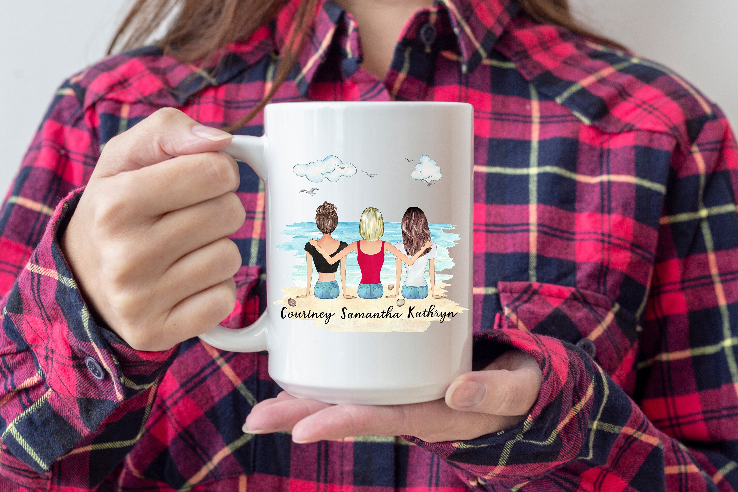 Three Best Friends Mug Personalized Friend Mug BFF Mug | Etsy