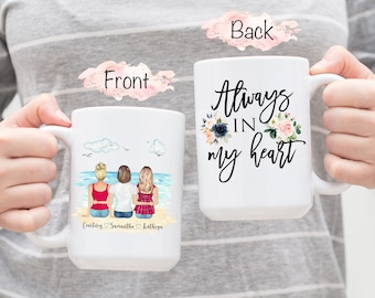 Three Best Friends Mug, Personalized Friend Mug, BFF Mug, Bestie Mug, Mug For Friend, Friendship Mug, 3 Soul Sisters Mug, BFF Gift