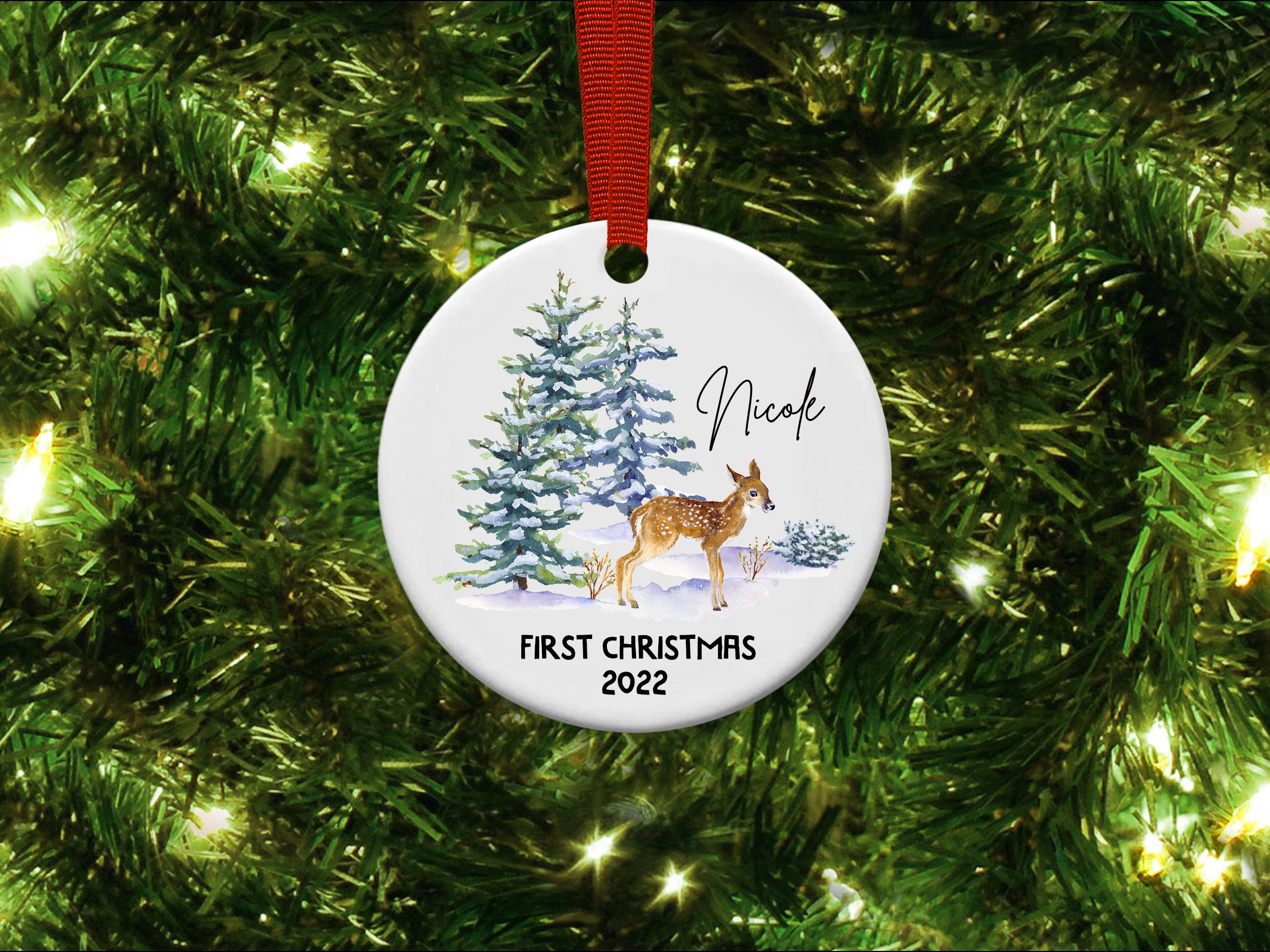Personalized My First Christmas Baby Deer Ornament, Baby Name Birth Year Customization, Newborn Gift, Baby Keepsake, Baby 1st Christmas Gift - Ireland
