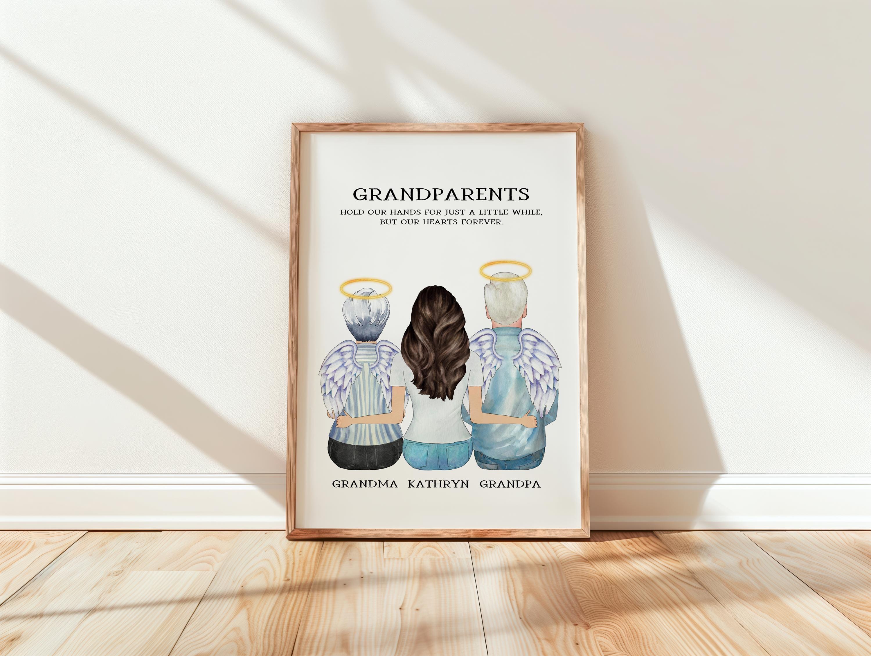 Personalized Grandparents Memorial Portrait, Grandparents Portrait