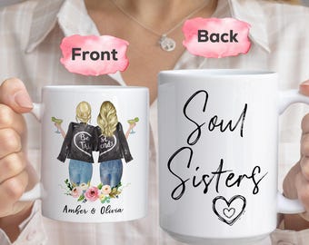 Custom Soul Sisters Mug, Soul Sister Cup, Best Friend Mug, Personalized Mug for Friend, BFF Mug, Bestie Mug, Friend Mug, Friendship Mug