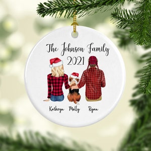 Paar Weihnachtsverzierung, Familienverzierung, Fell Familienverzierung, Weihnachtsgeschenk, Hund Katze Familiengeschenk, personalisierte Weihnachtsverzierung