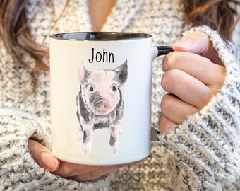 Personalized Pig Mug, Farm Animal Mug, Pig Lover Gift, Farm Animal Gifts, Farmer Mug, Cute Pig Mug, Pig Name Mug, Pet Lover Gift