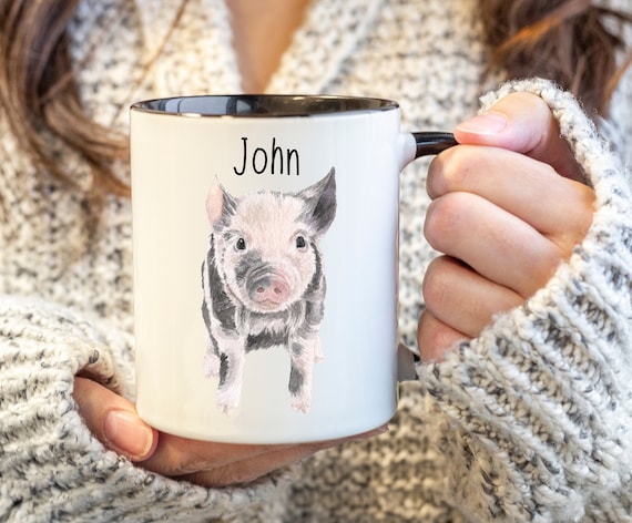 Personalized Pig Mug, Farm Animal Mug, Pig Lover Gift, Farm Animal Gifts, Farmer Mug, Cute Pig Mug, Pig Name Mug, Pet Lover Gift