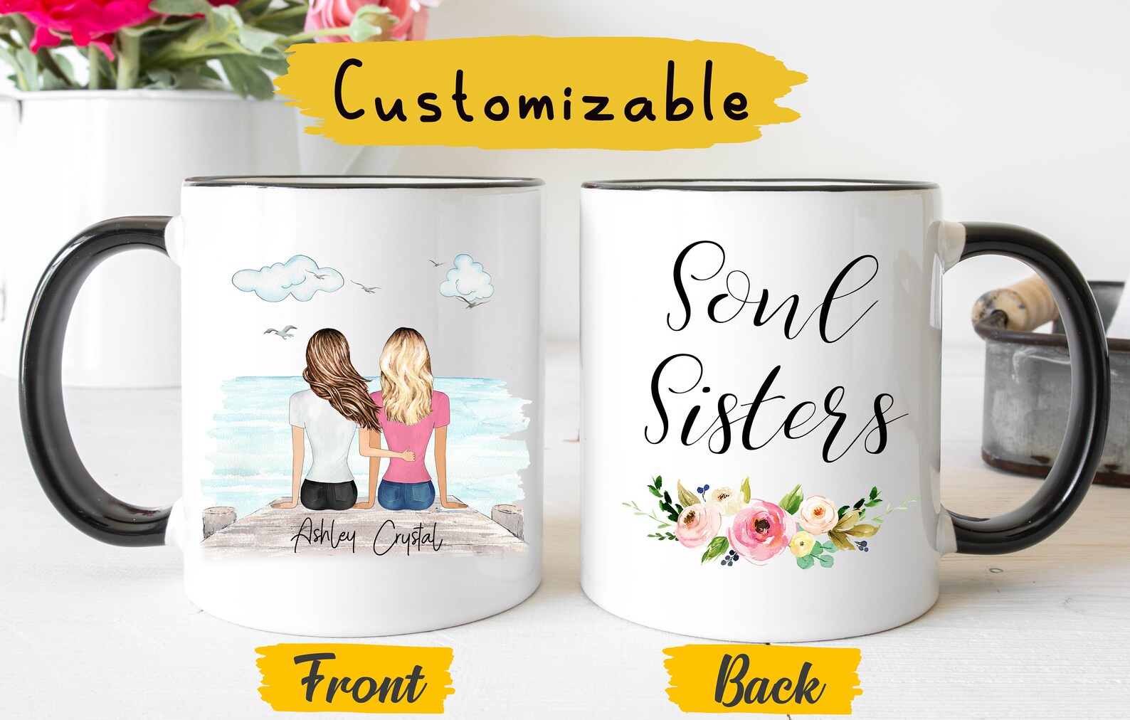 Tazza Amicizia Joymaking 12oz - Regalo Migliore Amica Con Scritta 'Good Friends' - Foto 6